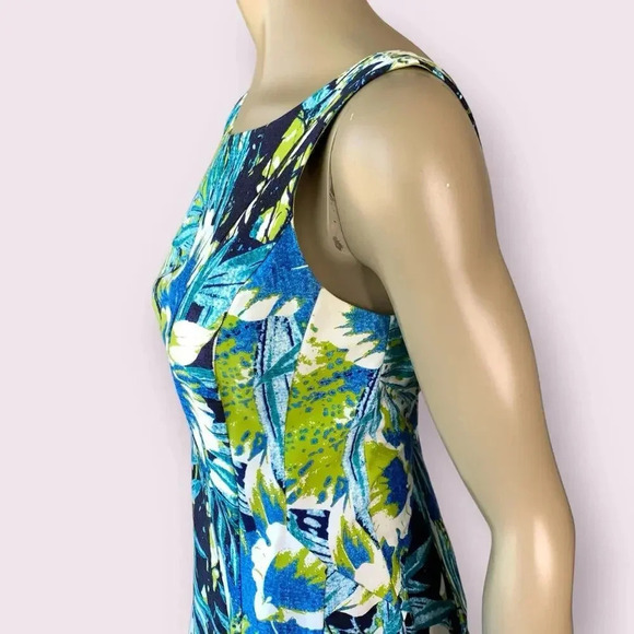 Nine West Floral Sleeveless Fit and Flare Shift Party Dress Size 10 Multicolor - Picture 7 of 16